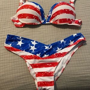 Red, White & Blue, Stars & Stripes American flag bikini